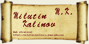 Milutin Kalinov vizit kartica
